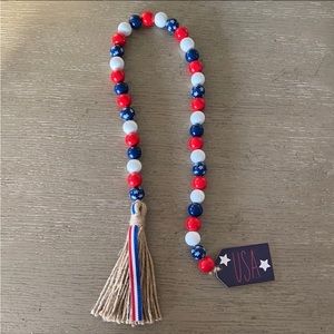 1pc 4TH Of July Decorations, Wooden Patriotic Bead Garland Decor
